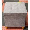 Image 1 : NEW GREY STORAGE STOOL 14" X 15" X 15"