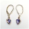 Image 1 : S259-5 14K TANZANITE/DIAMOND EARRINGS