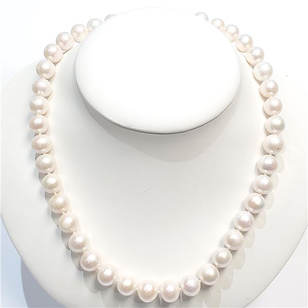 S259-9 SILVER FRESH WATER PEARL NECKLACE