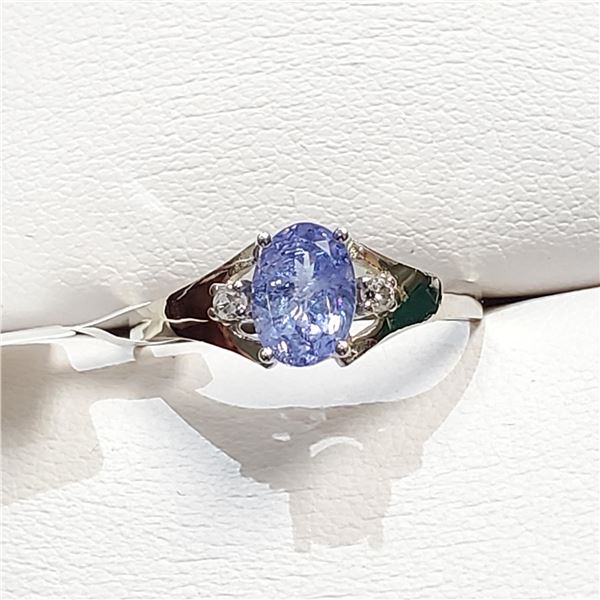 S259-11 14K NATURAL TANZANITE/DIAMONDS RING