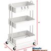Image 2 : NEW REPACK SIMPLE HOUSEWARES 3 TIER METAL CART