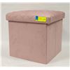 Image 1 : ROSE COLOURED STORAGE FOOT STOOL