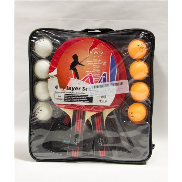 4 PLAYER PING PONG SET IN CASE