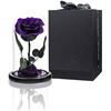 Image 1 : NEW EVERY LOVE PRESERVED PURPLE ROSE IN GLASS DOME