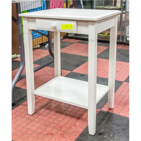 WHITE BEDSIDE TABLE