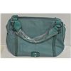 Image 1 : SEA GREEN LEATHER SHAGWEAR OVER THE SHOULDER