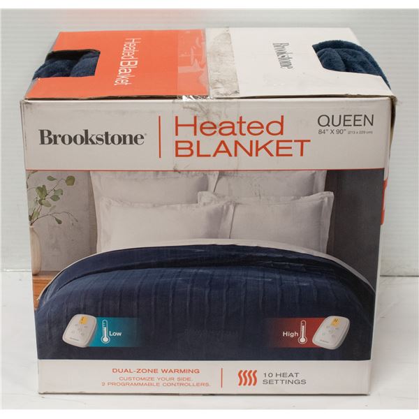 BROOKSTONE SIZE: QUEEN 84 X 90 HEATED BLANKET