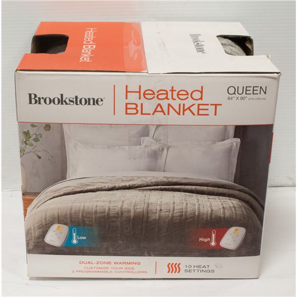 BROOKSTONE SIZE: QUEEN 84 X 90 HEATED BLANKET