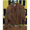 Image 1 : LADIES LEATHER SUEDE FRINGE JACKET SIZE