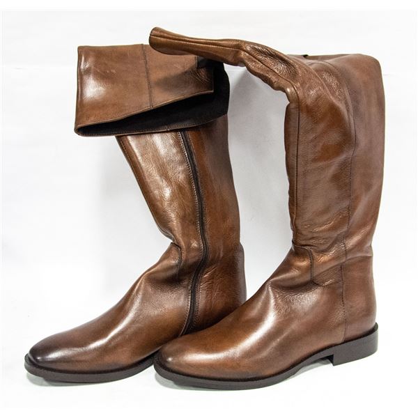 NEW WOMEN'S ATELIERS BROWN LEATHER BOOTS. SIZE EU