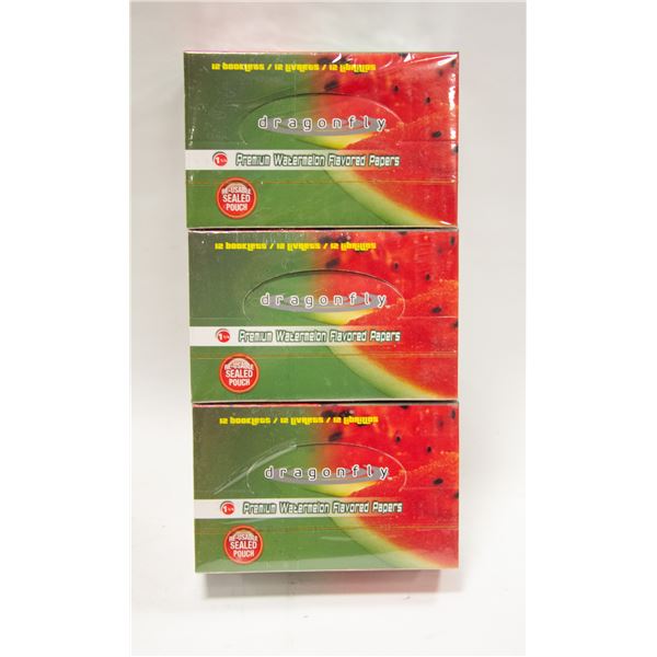 3 BOXES OF WATERMELON ROLLING PAPERS,36 BOOKLETS