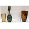 Image 1 : BOX WITH 4 DESIGNER GLASS VASES INCLUDING