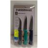 Image 1 : NEW SEALED FARBERWARE 3 PIECE PARING KNIFE SET W/