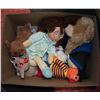 Image 1 : BOX OF VINTAGE STUFFED DOLLS AND ANIMALS