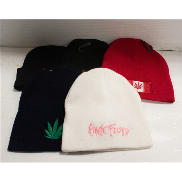 5 NEW TOQUES ASSORTED COLOURS