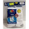 Image 1 : CREW SOCKS WHITE SIZE 12-16 PACK OF 6