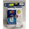 Image 1 : CREW SOCKS WHITE SIZE 12-16 PACK OF 6
