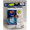 Image 1 : CREW SOCKS WHITE SIZE 12-16 PACK OF 6