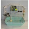 Image 1 : LARGE WHITE/ GREEN BIRDCAGE W/ ACCESSORIES