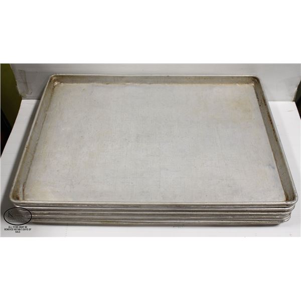 STACK OF 10 COMMERCIAL ALUMINUM BUN PANS