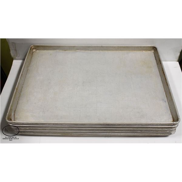 STACK OF 10 COMMERCIAL ALUMINUM BUN PANS