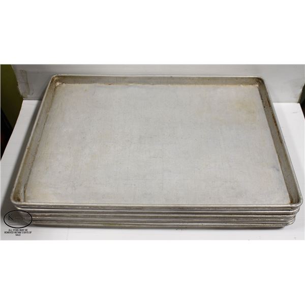 STACK OF 10 COMMERCIAL ALUMINUM BUN PANS