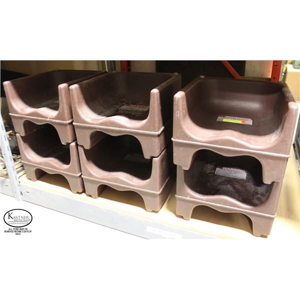 SIX CAMBRO POLY COMMERCIAL BOOSTER SEATS