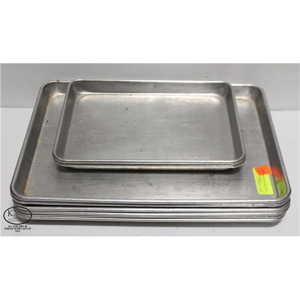 SIX 1/2 SIZE ALUMINUM BUN PANS