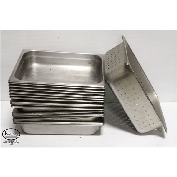 STACK OF 17 STAINLESS STEEL INSERTS - 1/2 SIZE