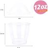Image 2 : NEW CASE OF 50 SETS OF 12OZ PLASTIC CUPS WITH LIDS