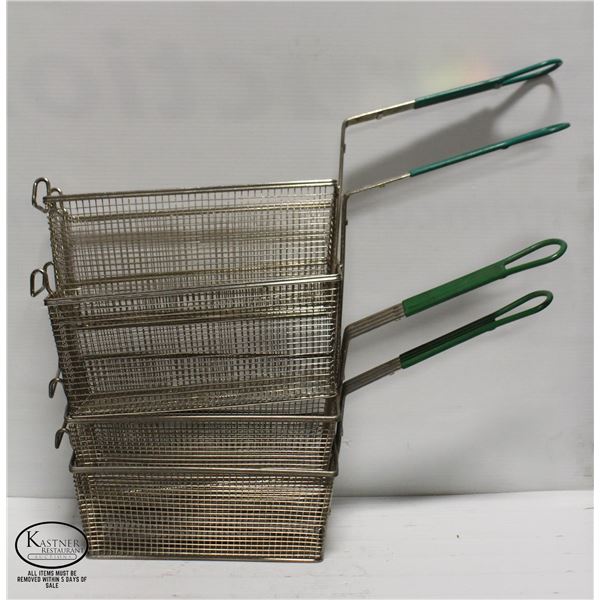 FOUR COMMERCIAL WIRE MESH DEEPFRYER BASKETS