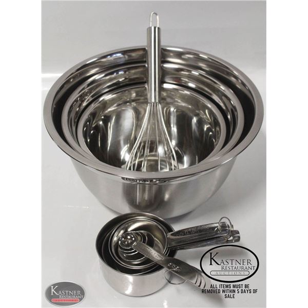 NEW 12 PIECE STAINLESS STEEL MIX & MEASURE SET