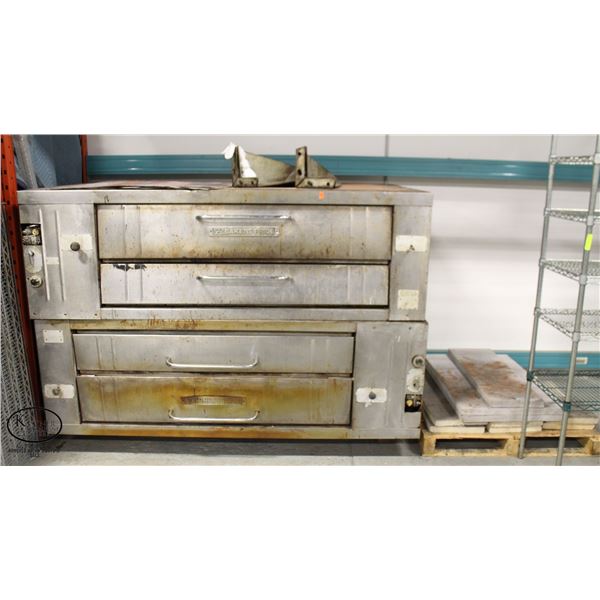 DUAL STACKED BAKERS PRIDE Y-600 SINGLE DECK PIZZA