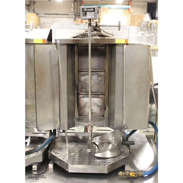 POTIS NATURAL GAS VERTICAL 3-BURNER GYROS GRILL