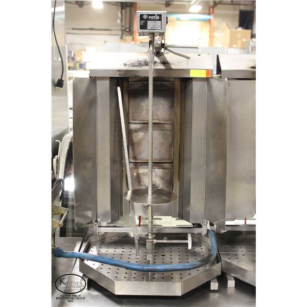 POTIS NATURAL GAS VERTICAL 3-BURNER GYROS GRILL