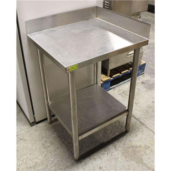 STAINLESS CORNER WORK TABLE 24" X 22" X 34" W/