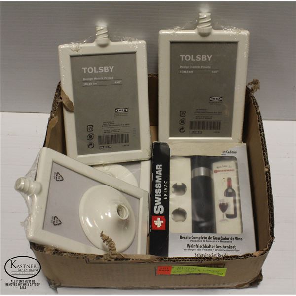 4 IKEA TOLSLY SIGNS & SWISSMAR WINE SAVER