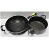 Image 1 : LOT OF ASSORTED FRYING PANS: WOK & POT