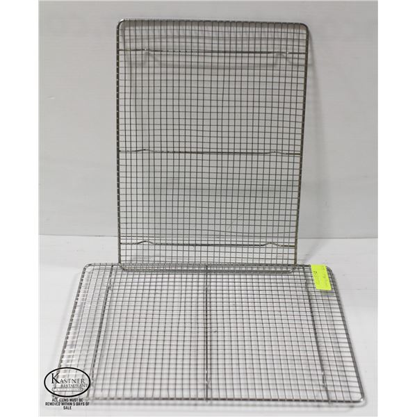 TWO STAINLESS STEEL WIRE COOLING RACKS 12