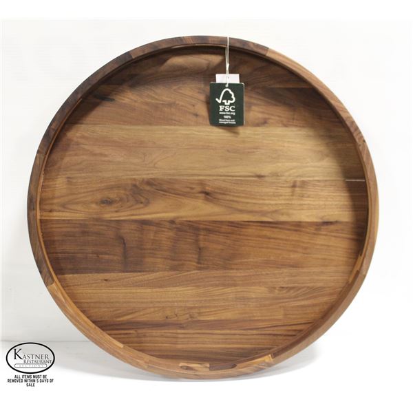 MAGIGO ROUND WOOD TRAY - SMALL GAP IN TRAY