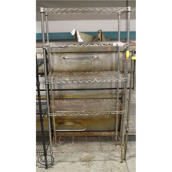 3' CHROME WIRE STORAGE RACK - 4 TIER
