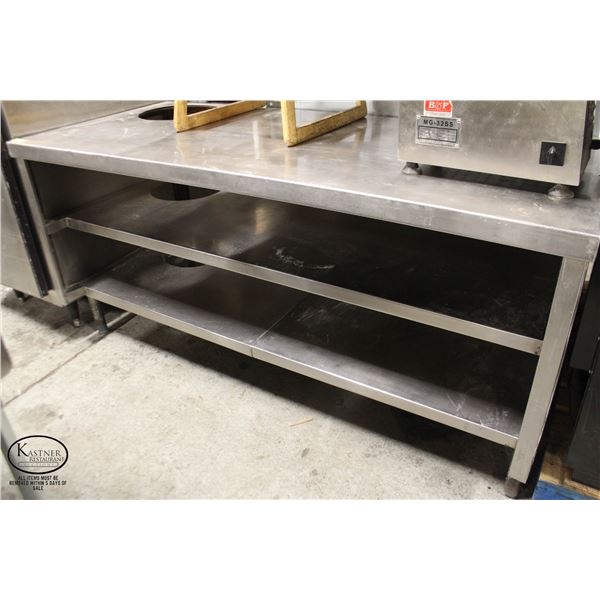 6' STAINLESS STEEL WORKTABLE W/ UNDER STORAGE