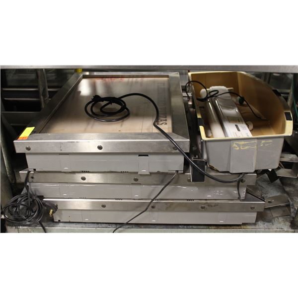 THREE STAINLESS STEEL ENCLOSED MENU SIGNS- 120V