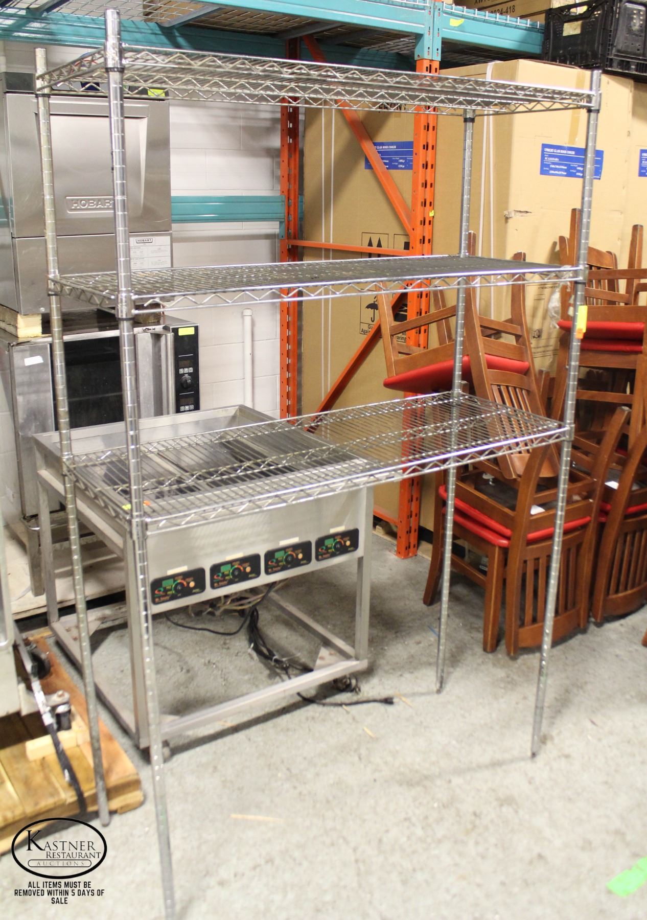 4' CHROME WIRE STORAGE RACK - 3 TIER