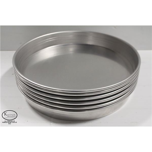 6 NEW ALUMINUM PIZZA PANS 11" EACH