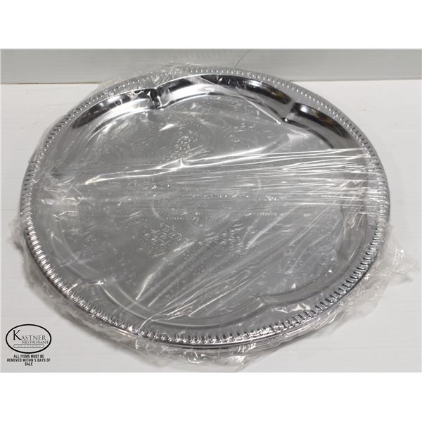 LOT OF 3 NEW JOHNSON ROSE 14" ROUND SERVING TRAYS