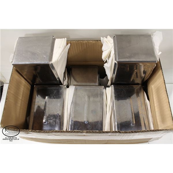 12 STAINLESS STEEL TABLE TOP NAPKIN DISPENSERS