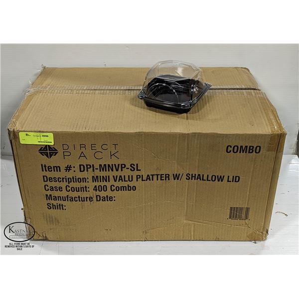 CASE OF 400 MINI VALUE PLATTER FOOD CONTAINERS