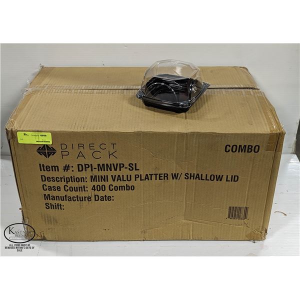 CASE OF 400 MINI VALUE PLATTER FOOD CONTAINERS