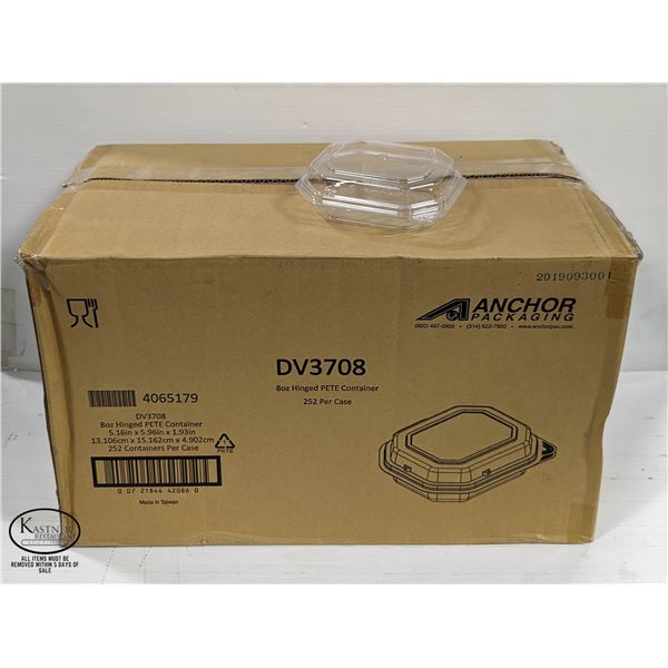 CASE OF PETE 8OZ. HINGED FOOD CONTAINERS